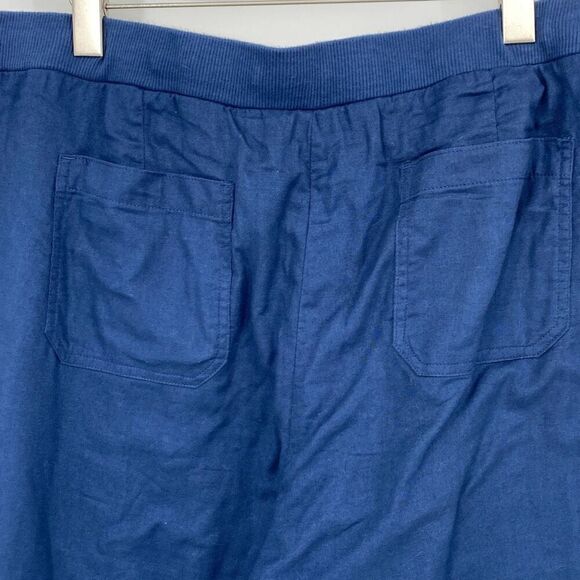 NWT J. Jill Women's Linen Cotton Pull On Drawstring Pants Indigo Blue XLT - Picture 9 of 13